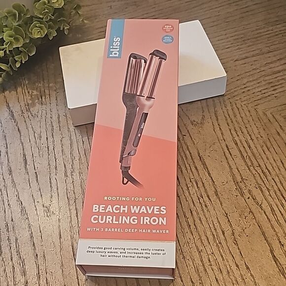 Bliss Other - Beach waves curling iron NWT 3 barrel deep hair waver